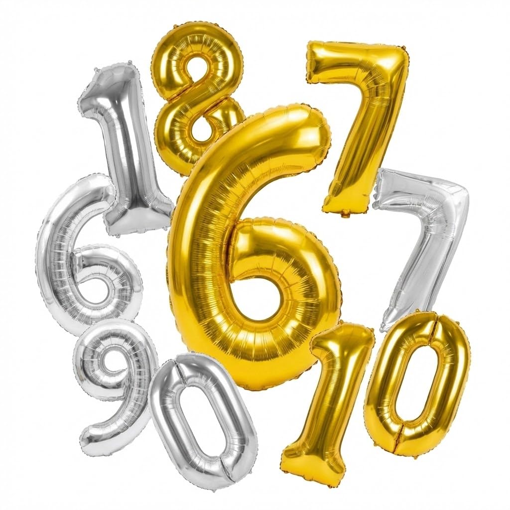 هيليوم ارقام فضي ودهبي من 0الي 9
